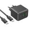 Мережна зарядка Hoco CS14A PD20W+QC3.0 (1USB-A/1C) + Type-C to Type-C Black