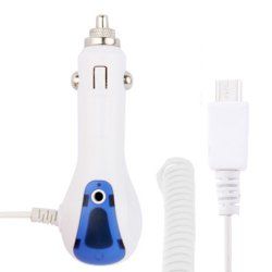 Автозарядка Micro USB+USB вход 1,0А