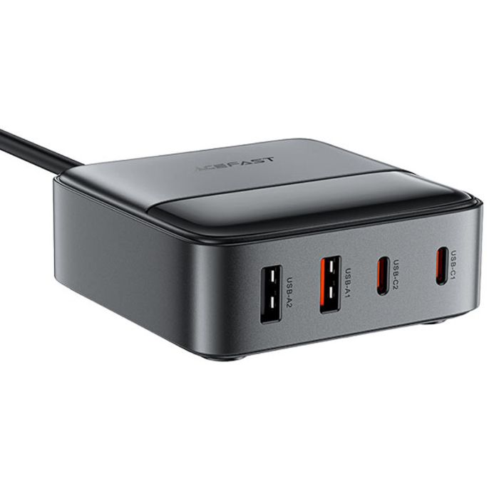 Мережева зарядка Acefast Z6 PD65W GaN (2*USB-C+2*USB-A) Black