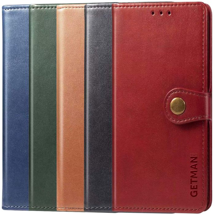 Кожаный чехол-книга GETMAN Gallant (PU) для Xiaomi Redmi 12 Red