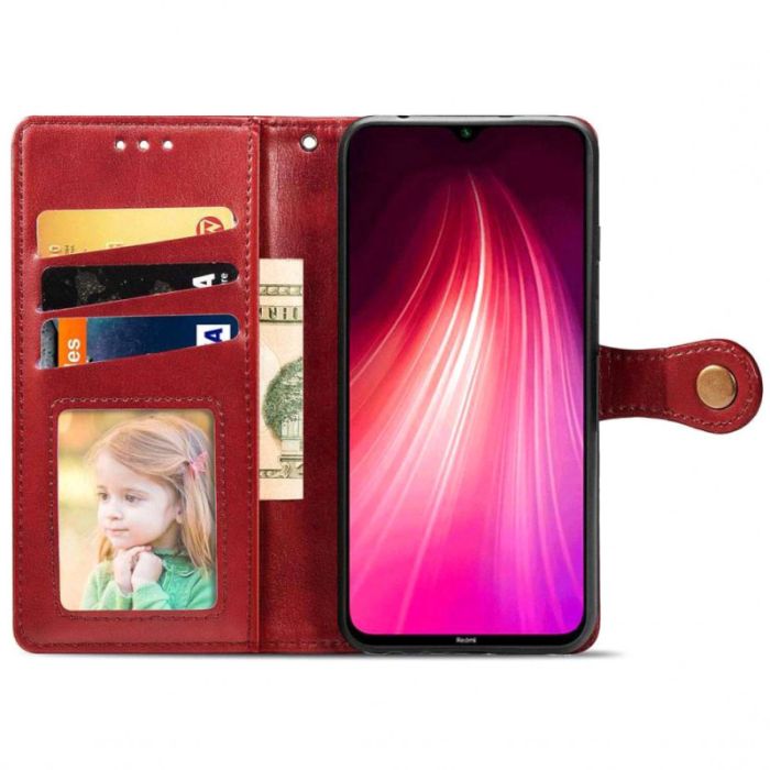 Кожаный чехол-книга GETMAN Gallant (PU) для Xiaomi Redmi 12 Red
