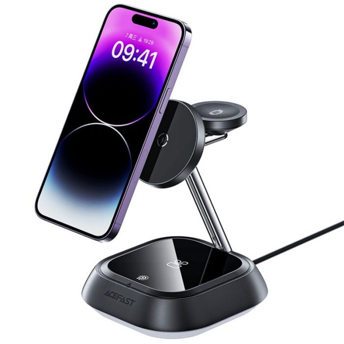 Безпроводова зарядка Acefast E16 desktop 3-in-1 Black