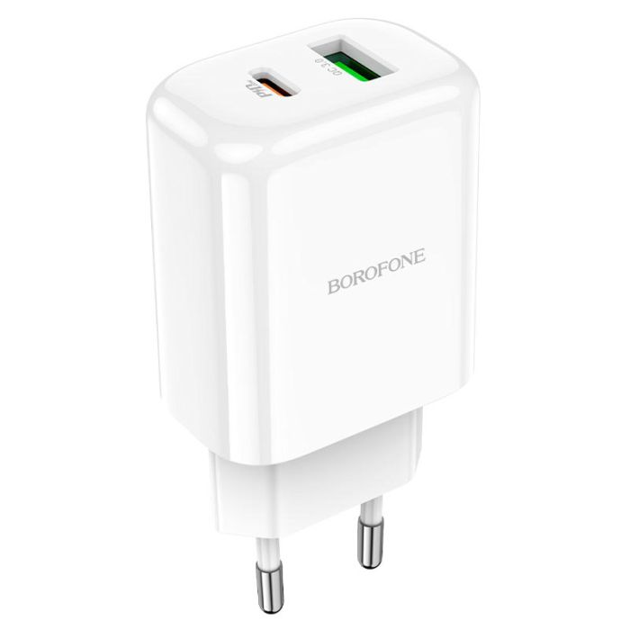 СЗУ Borofone BN4 PD20W+QC3.0 (1USB/1Type-C/3A) Белый