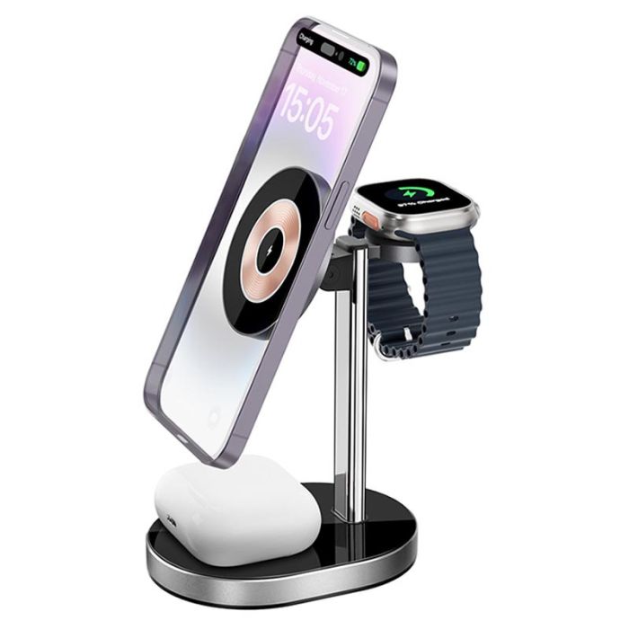 Бездротова зарядка WIWU Wi-W003 3 in 1 Wireless Charger Black