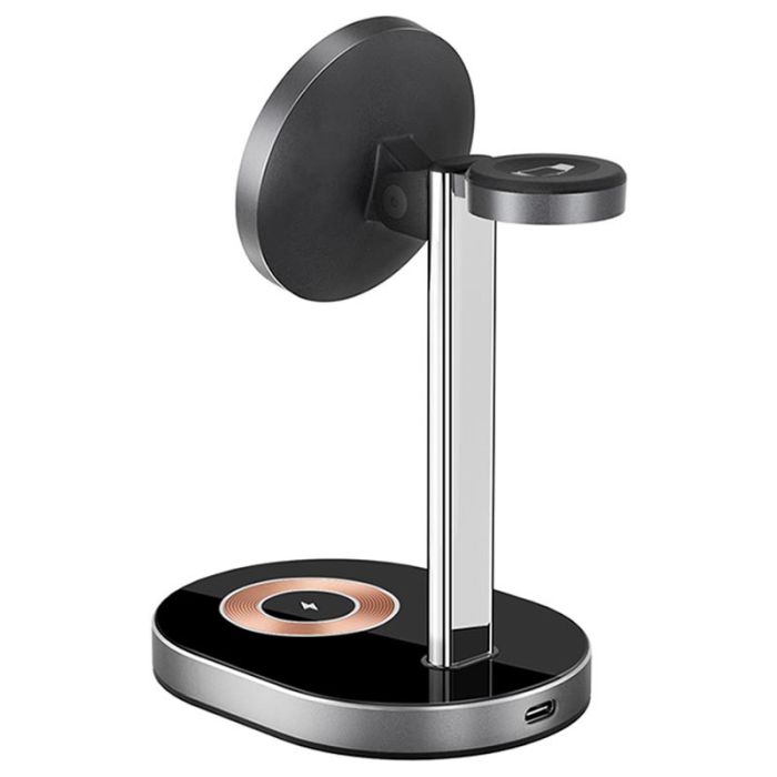 Бездротова зарядка WIWU Wi-W003 3 in 1 Wireless Charger Black