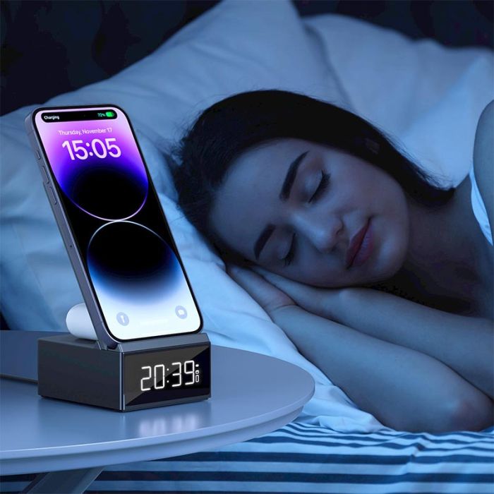 Беспроводная зарядка WIWU Wi-W011 3 in 1 Wireless Charger Black