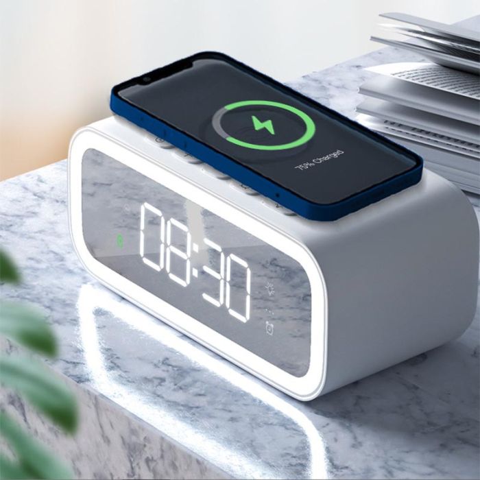 Бездротова зарядка WIWU Wi-W015 2 in 1 Time Wireless Charger White