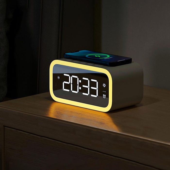 Бездротова зарядка WIWU Wi-W015 2 in 1 Time Wireless Charger White