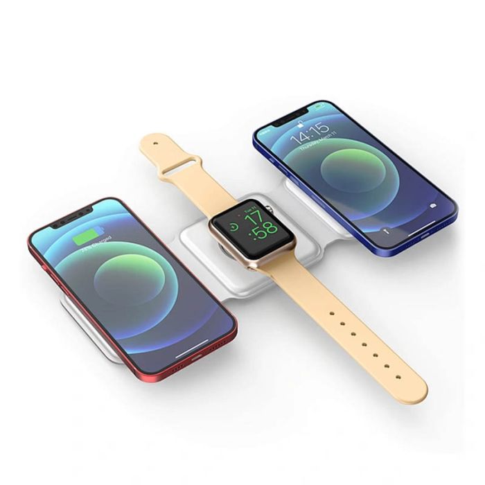 Бездротова зарядка WIWU M6 3 in 1 Wireless Charger White