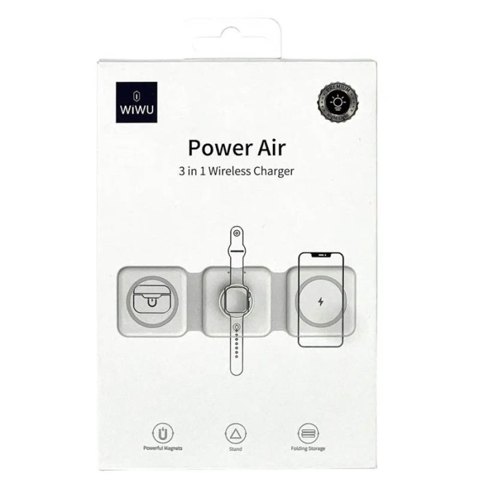 Бездротова зарядка WIWU M6 3 in 1 Wireless Charger White