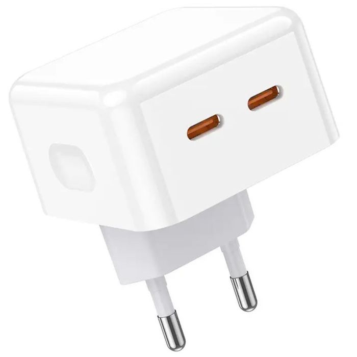 Мережева зарядка Borofone BA76A Source PD35W (2Type-C) White