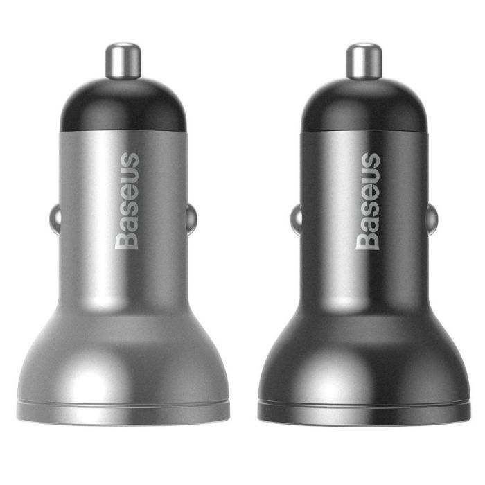 Автомобільне заряджання Baseus Digital Display Dual USB 4.8A Car Charger 24W (CCBX) Срібний