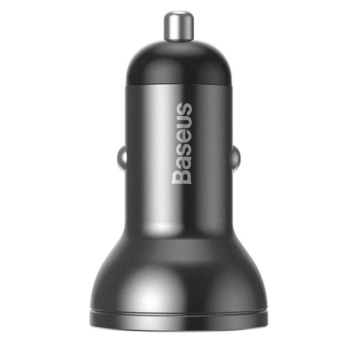 Автомобільне заряджання Baseus Digital Display Dual USB 4.8A Car Charger 24W (CCBX) Срібний