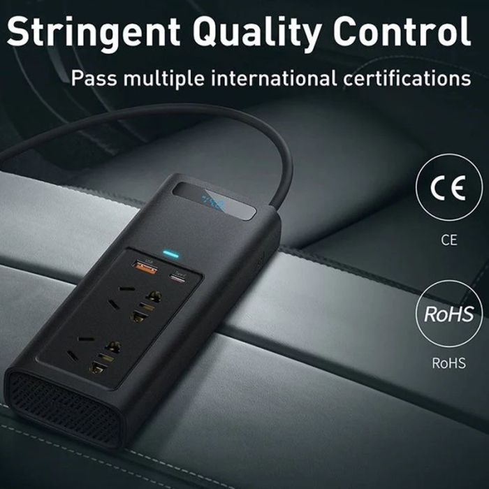 Автомобільна зарядка Baseus інвертор In-car Inverter 150W (220V CN/EU) (CRNBQ-A01) Black