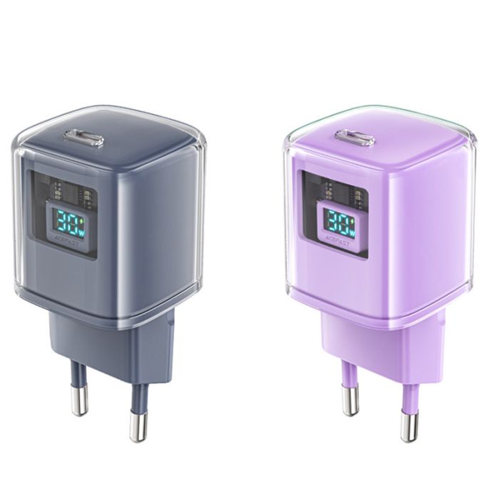 Мережеве заряджання Acefast A53 Sparkling series PD30W GaN (USB-C) Mica