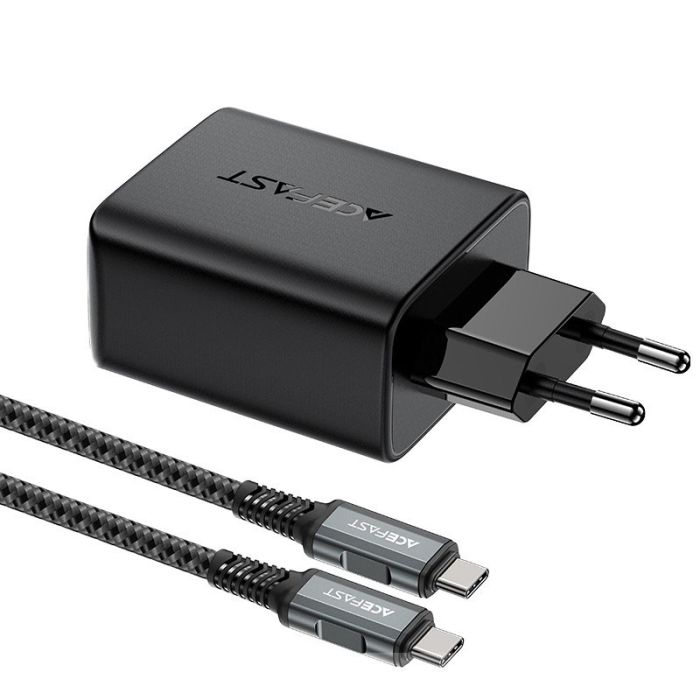 Мережеве заряджання Acefast A17 65W GaN multi-function HUB + кабель Type-C to Type-C Black