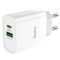 Мережеве заряджання HOCO C80A Rapido PD20W+QC3.0 Type-C + USB Білий