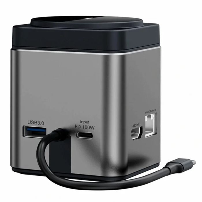 Бездротова зарядка HUB WIWU Wi-W025 Cube 9in1 USB-C Gray