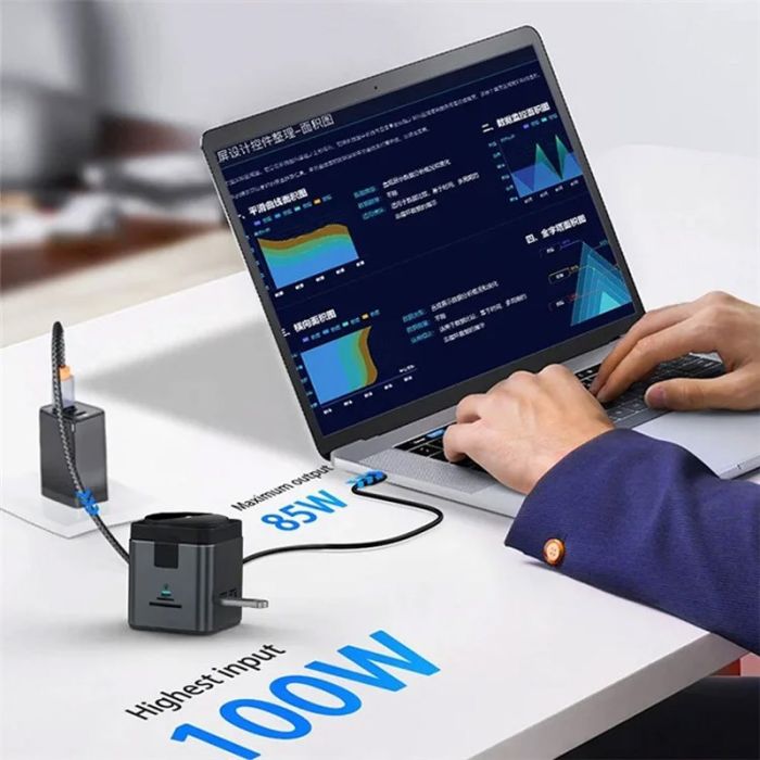 Бездротова зарядка HUB WIWU Wi-W025 Cube 9in1 USB-C Gray