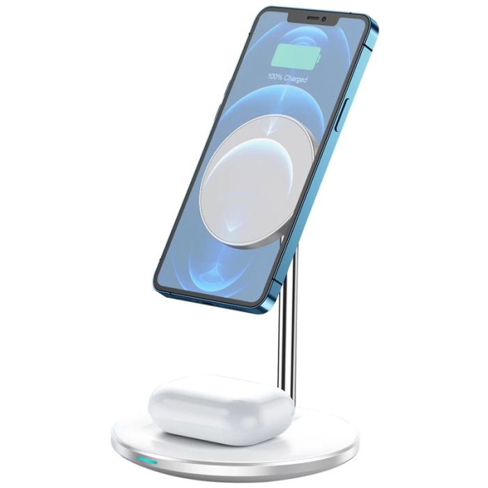 Беспроводная зарядка WIWU Wi-W019 2 in 1 15W White