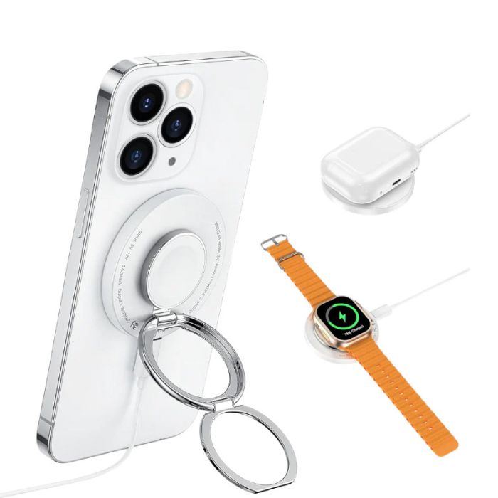 Беспроводная зарядка WIWU Wi-W027 3 in 1 Wireless Charger White
