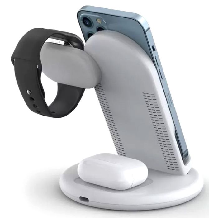 Бездротова зарядка WIWU Power Air 3 in 1 Wireless Charger White