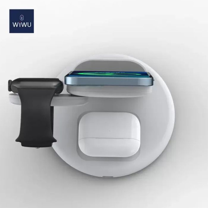 Бездротова зарядка WIWU Power Air 3 in 1 Wireless Charger White