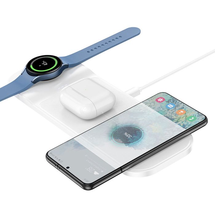 БЗУ Hoco CQ6 Power 3-in-1 wireless fast charger (for Samsung Watch) White
