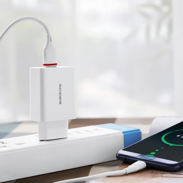 Зарядное устройство для планшета Hoco Borofone BA21A QC3.0 1USB/3A + Type-C