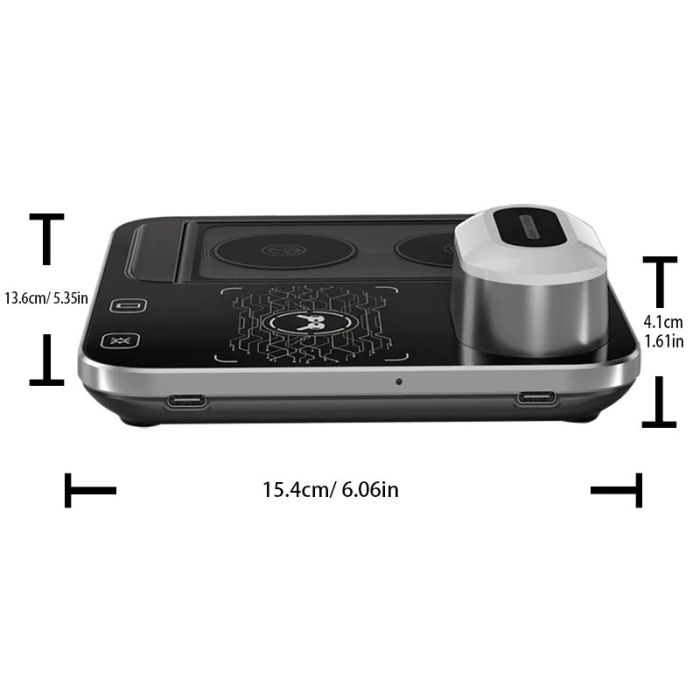 Бездротова зарядка R12 4in1 with Light Black