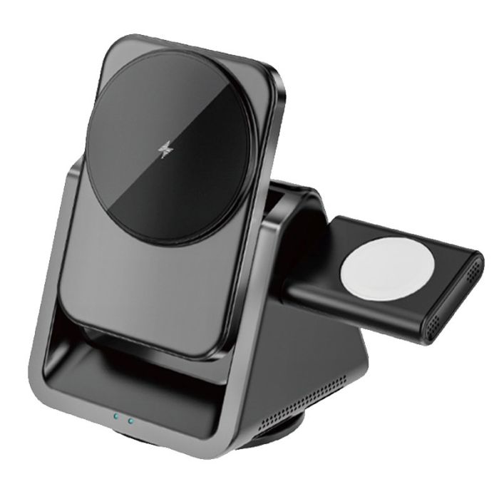 Беспроводная зарядка WIWU Wi-W018 3 in 1 Wireless Charger Grey