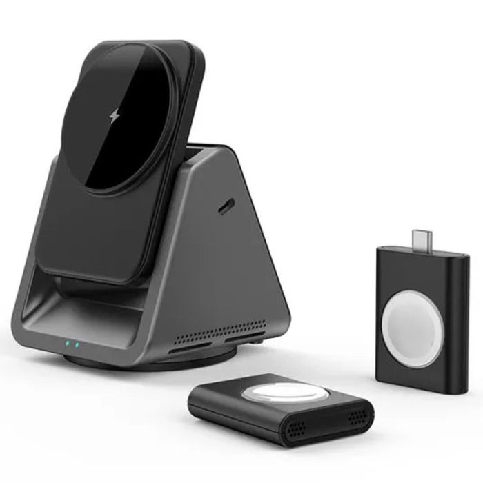 Беспроводная зарядка WIWU Wi-W018 3 in 1 Wireless Charger Grey
