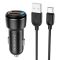 Автомобильная зарядка Borofone BZ17 QC3.0 (2USB/3A) + Type-C Черный