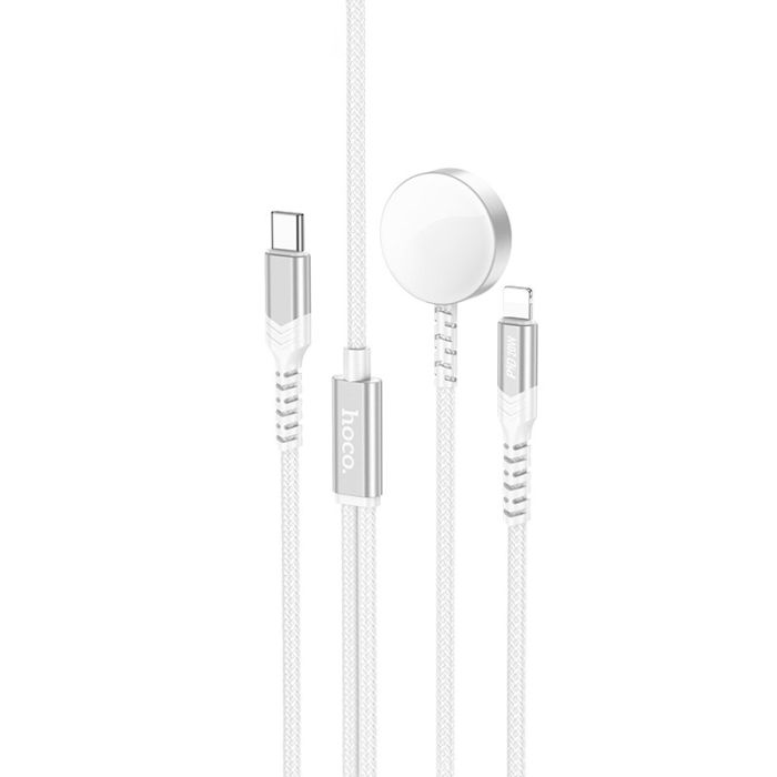 БЗУ Hoco CW54 2in1 for Apple Watch + Type-C / Lightning White