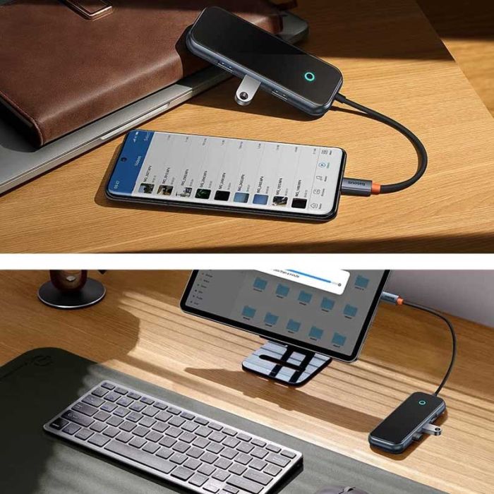 Переходник Baseus Hub AcmeJoy 7-Port Type-C (HDMI*1+USB3.0*2+USB2.0*1+Type-C PD&Data*1+SD/TF) (WKJZ) Dark