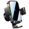 Автоутримувач із бездротовою зарядкою Baseus Halo Electric Wireless Charging Car Mount 15W (SUDD000001) Black