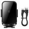 Автоутримувач із бездротовою зарядкою Baseus Halo Electric Wireless Charging Car Mount 15W (SUDD000001) Black