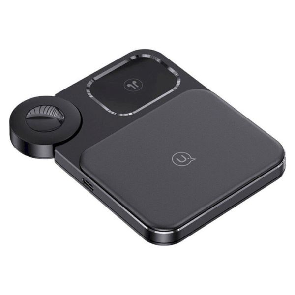 Бездротова зарядка Usams US-CD190 15W 3in1 Black