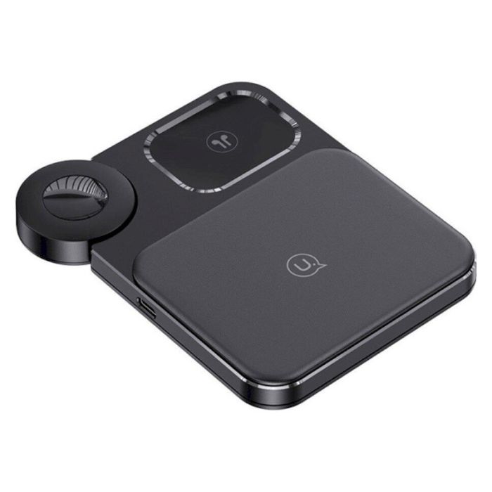 Бездротова зарядка Usams US-CD190 15W 3in1 Black