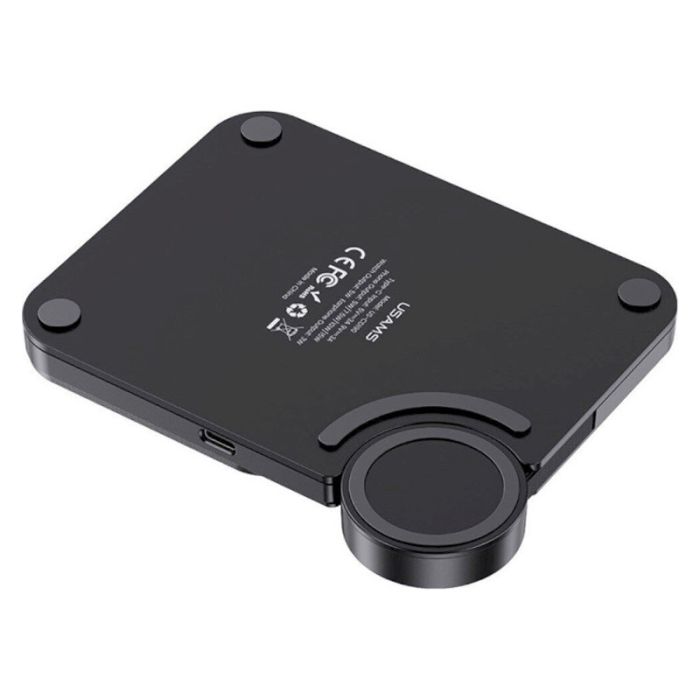 Бездротова зарядка Usams US-CD190 15W 3in1 Black