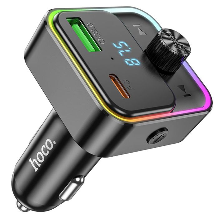 Автомобільна зарядка FM модулятор Hoco E81 Fantasy PD30W+QC3.0 Black