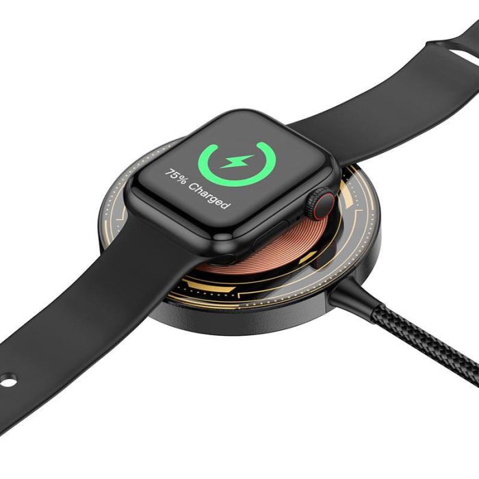 Беспроводная зарядка Hoco CW45 Discovery Edition 3-in-1 Black