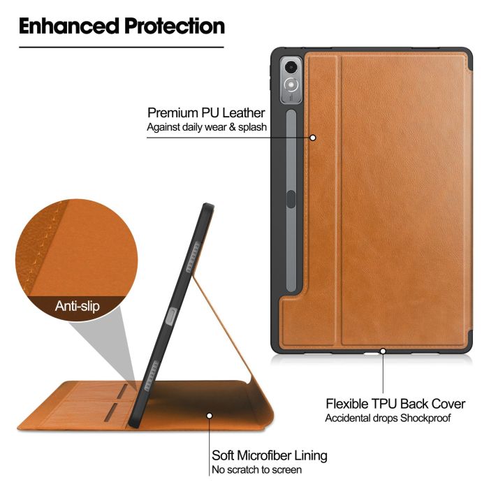 Чехол Gum with Pen Holder Lenovo Tab P12 12.7 2023 Brown