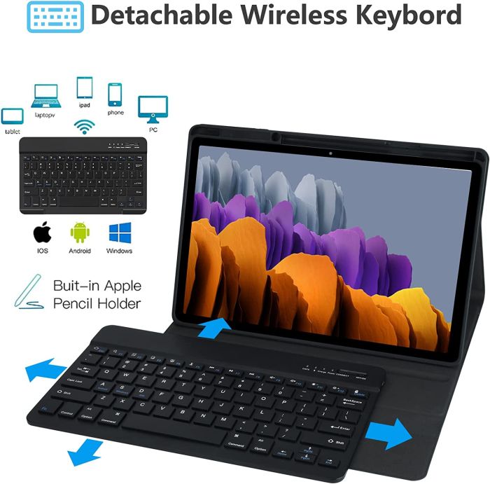 Чехол клавиатура с pen holder Samsung Galaxy Tab S7 Plus/S8 plus 12.4 Bluetooth Keyboard