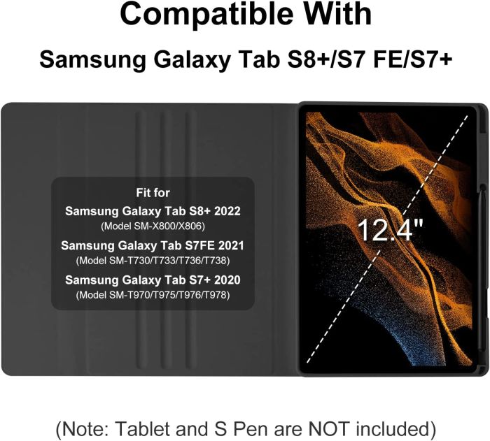 Чехол клавиатура с pen holder Samsung Galaxy Tab S7 Plus/S8 plus 12.4 Bluetooth Keyboard