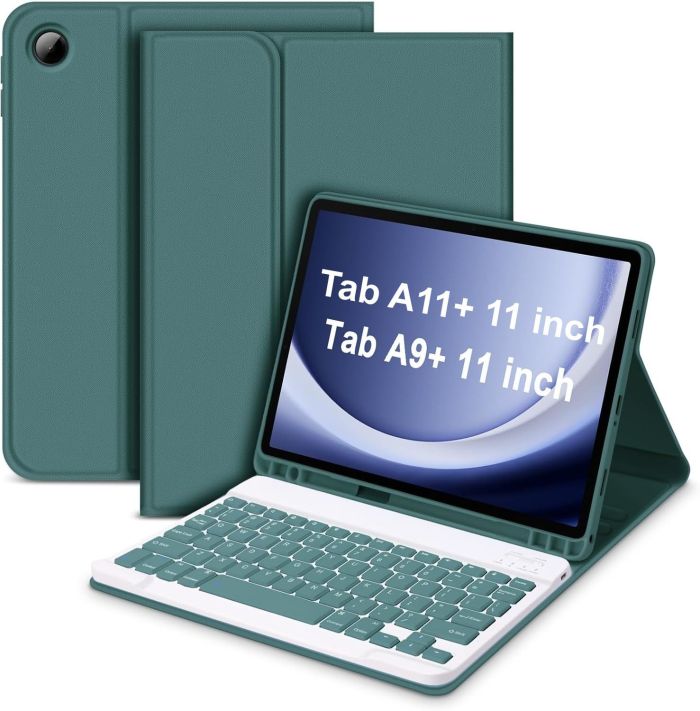 Чохол клавіатура Samsung Galaxy Tab A11+ / A9 Plus Bluetooth Keyboard with TP DarkGreen