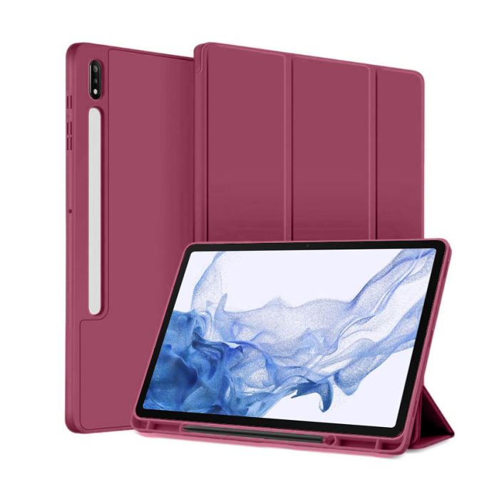 Чехол с Slot for Stylus для Samsung Galaxy Tab S7 FE 12.4" / S7+ / S8+ Бордовый