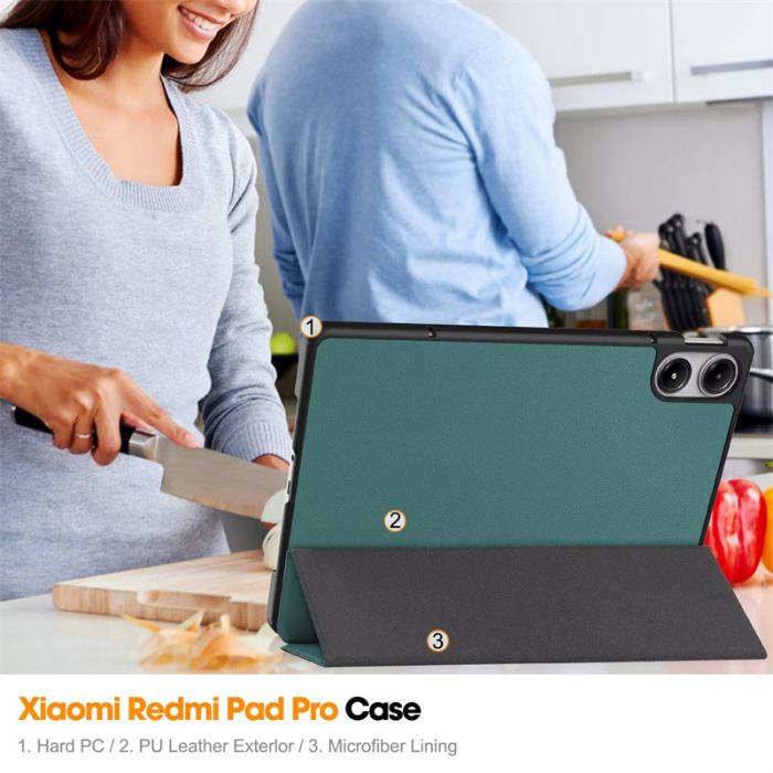 Чехол Xiaomi Redmi Pad Pro 12.1 3fold DarkGreen