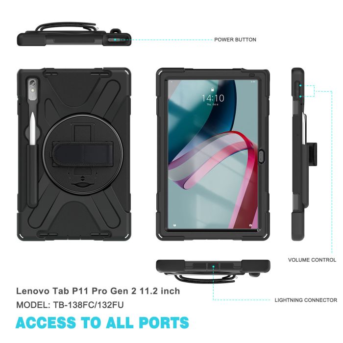 Чохол Extreme Defender Lenovo Tab P11 Pro 2nd gen 11.2 TB132FU TB138FC Black