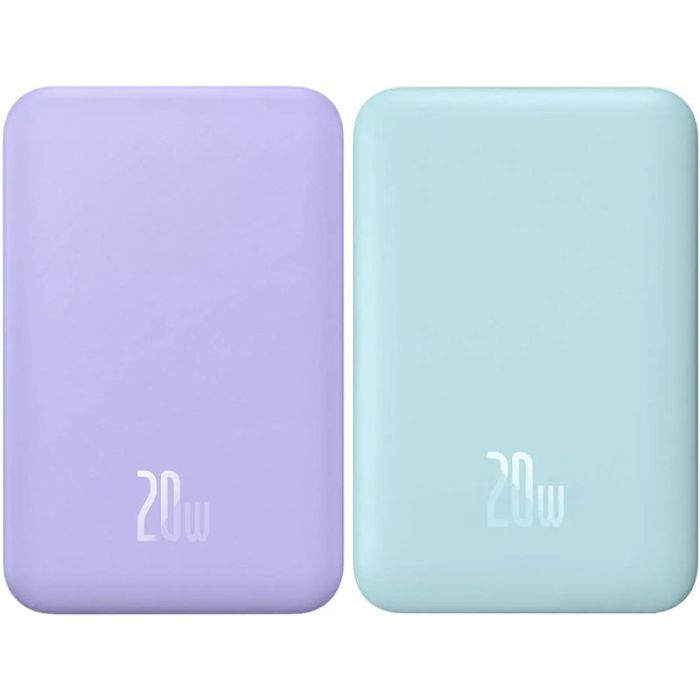 Power Bank Baseus Magnetic Mini OS 20W c Бездротова зарядка 10000 mAh (PPCX110105) Purple
